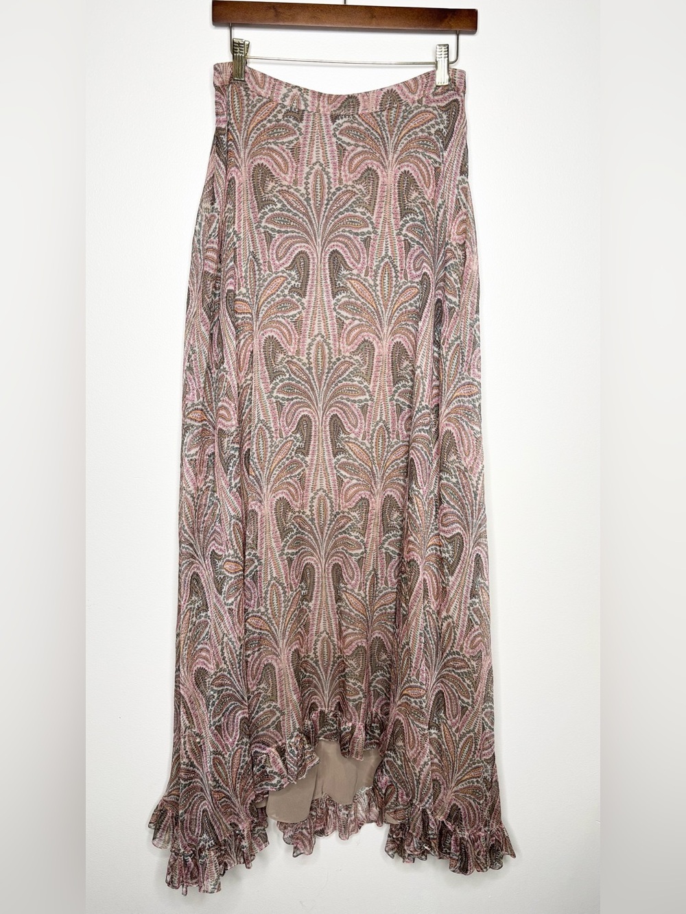 Etro Printed Silk Paisley High-Low Maxi Skirt IT 44 US 8 NWT - Picture 9 of 14